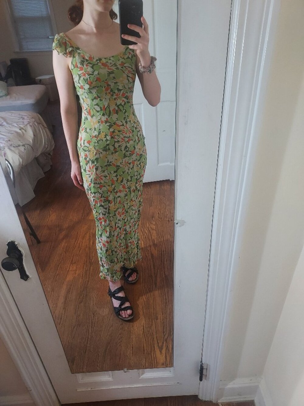 Realisation Par Lila Green Meadow Maxi Floral Sleeveless Scoop Neck Dress